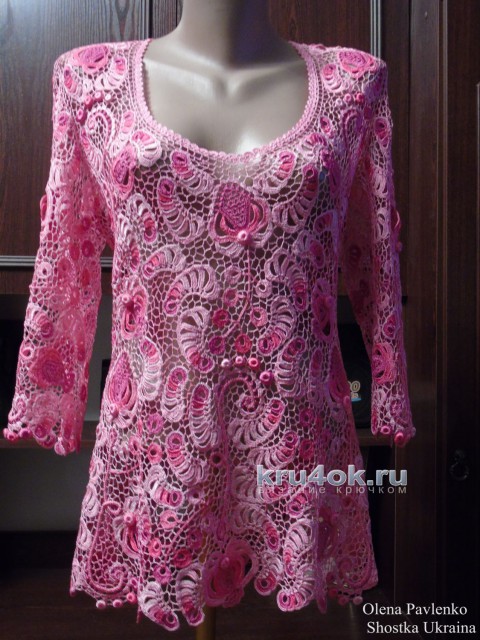 Блуза Камелия. Работа Елены Павленко вязание и схемы вязания
