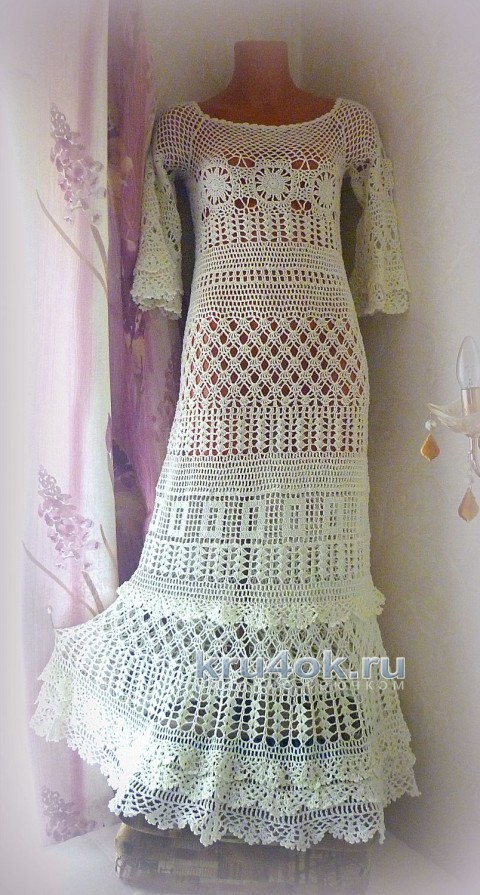 Платье Сати. Работа Олеси Петровой вязание и схемы вязания