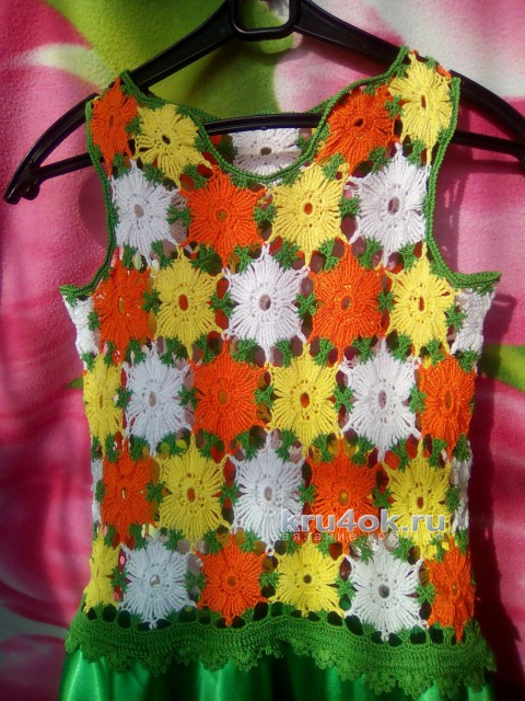 Детское платье Апельсиновое настроение. Работа Ирины вязание и схемы вязания