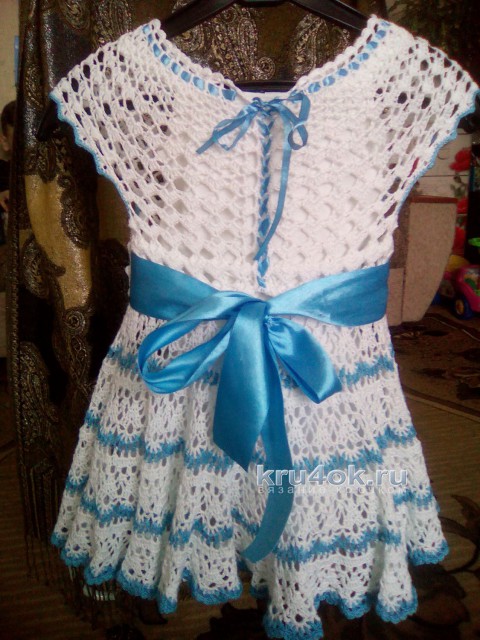 Детское платье крючком. Работы Ирины вязание и схемы вязания
