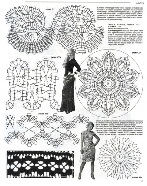 Схемы вязания платья: