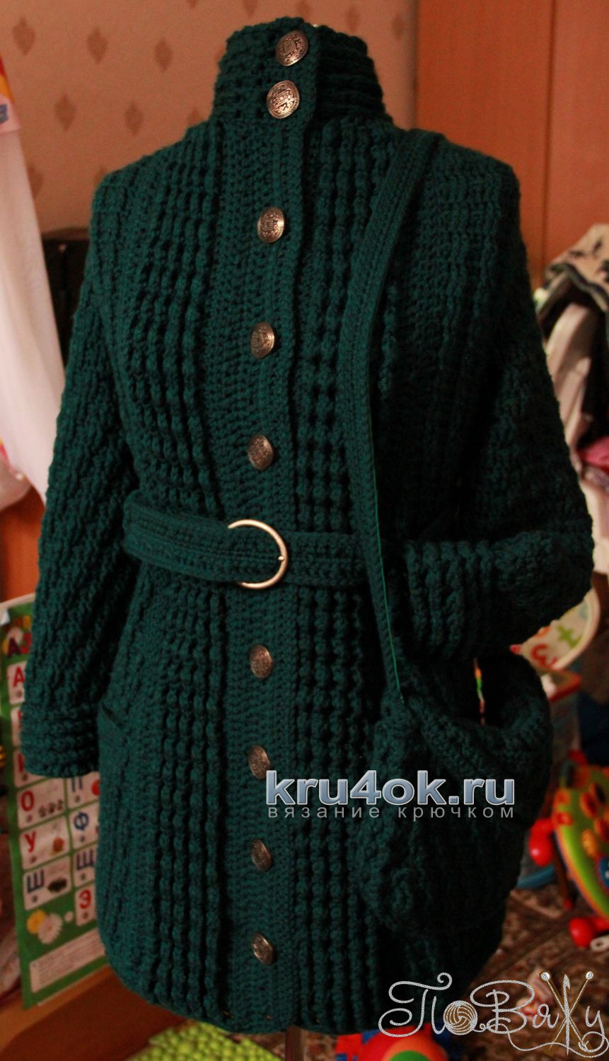 Вязанные крючком пальто для женщин и девочек, подборка со схемами вязания