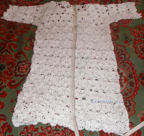 Платье для девочки Белые розы. Работа Елены вязание и схемы вязания