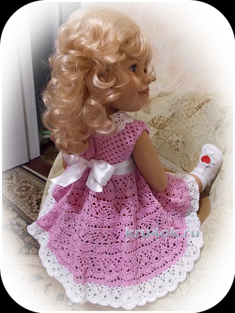 Платье Розовая лилия. Работа Натальи Авдохиной вязание и схемы вязания