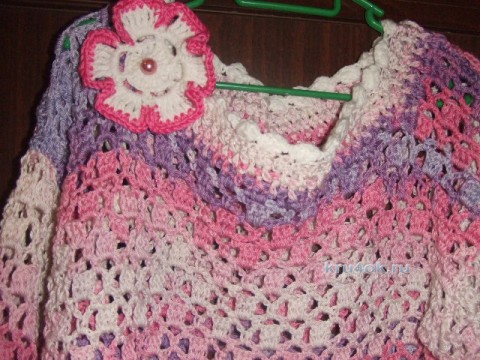 Пуловер летний Розовые сны. Работа Ольги вязание и схемы вязания