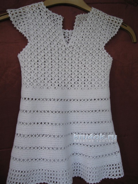 Платье для девочки крючком. Работа Ирины вязание и схемы вязания