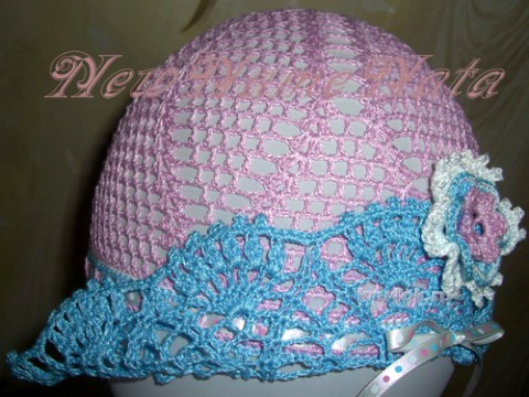 Розовая шляпка для девоки. Работа NewNameNata вязание и схемы вязания