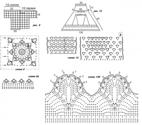 Схемы вязания юбки и жакета: