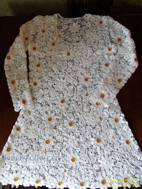 Платье Жемчужина букета. Работа Елены Павленко вязание и схемы вязания