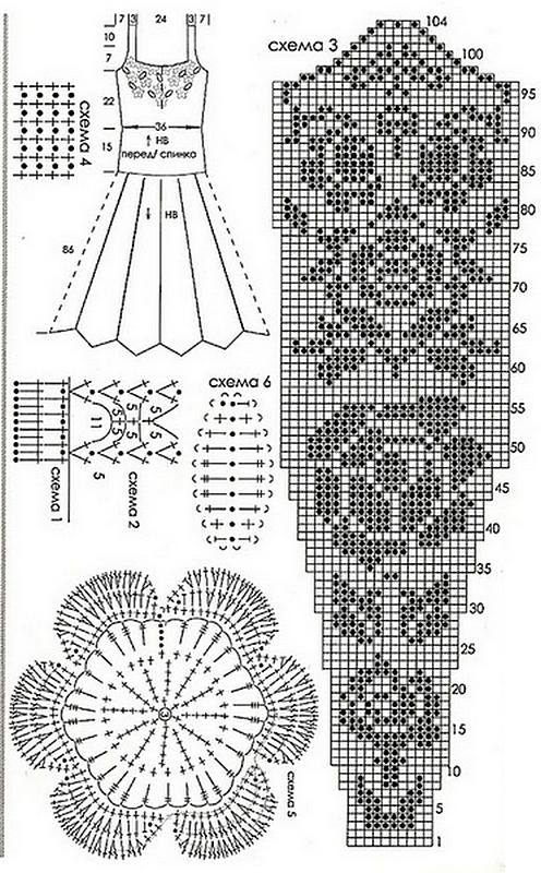 Длинная юбка крючком схемы