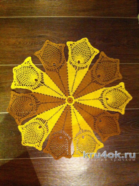 Салфетка Жёлтые Тюльпаны. Работа Татианы вязание и схемы вязания