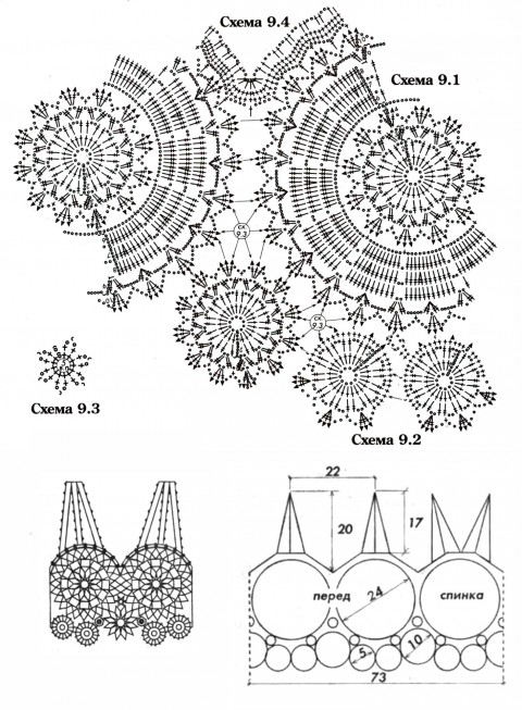 Схема вязания топа: