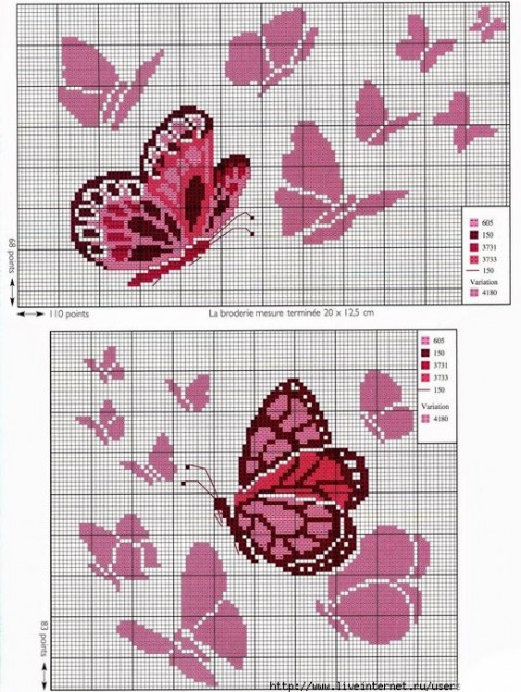 Схемы жаккард бабочки