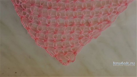 Легкий мохеровый платок крючком. Работа Линды Яблонской вязание и схемы вязания