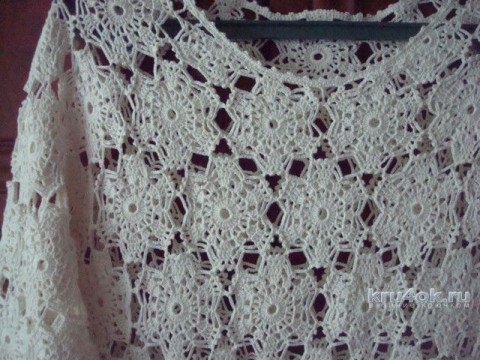 Женская блуза крючком. Работа Анжелы вязание и схемы вязания