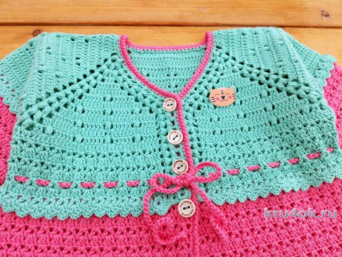 Комплект Киска: кофточка и шапочка для девочки на 2 года вязание и схемы вязания