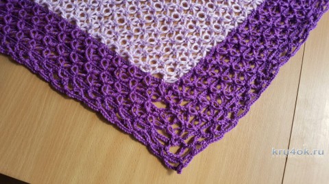 Сиреневый платок из кашемира. Работа Ольги Домасовой вязание и схемы вязания