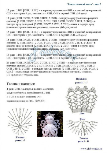 Ангел крючком схема и описание