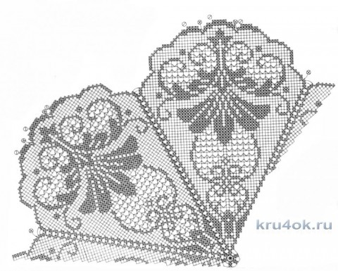 Круглая скатерть в филейной технике. Работа Елены Шевчук вязание и схемы вязания