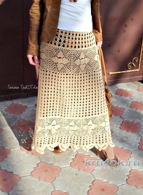 Женская юбка крючком. Работа Татьяны Колесниченко Тарчевской вязание и схемы вязания