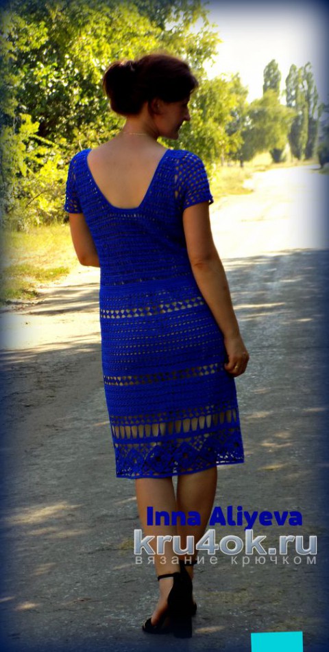 Женской платье крючком. Работа Inna Aliyeva вязание и схемы вязания