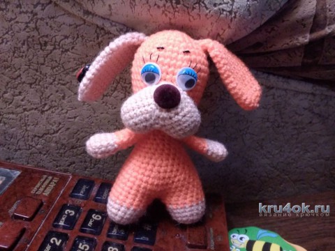 Игрушка собачка крючком. Работа Елены Аистовой вязание и схемы вязания