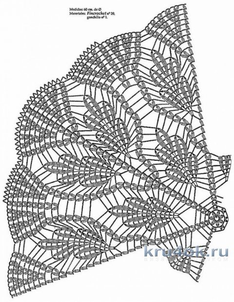 Шаль Дубовые листья крючком. Работа Галины Казымовой вязание и схемы вязания