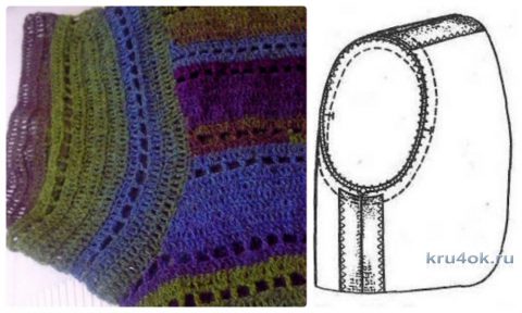 Женский свитер крючком. Работа Аллы вязание и схемы вязания