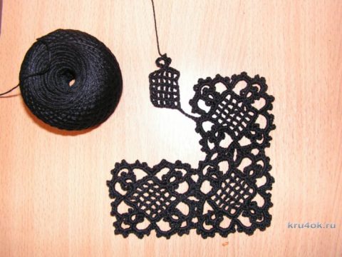 Ажурное платье из мотивов крючком вязание и схемы вязания
