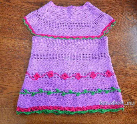 Детские платья крючком. Работы zaverolga вязание и схемы вязания