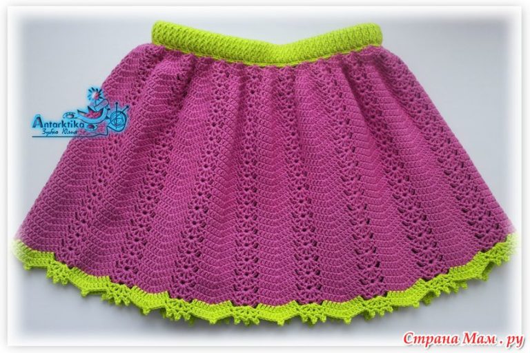 Вязаные крючком юбки для девочек со схемами и описанием