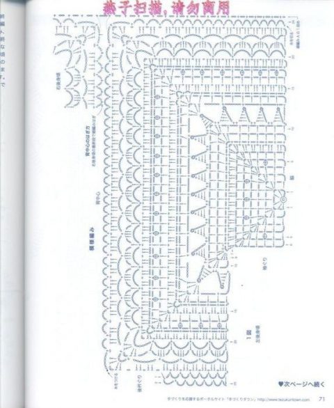 схема вязания ажурного кардигана крючком от Гаучо