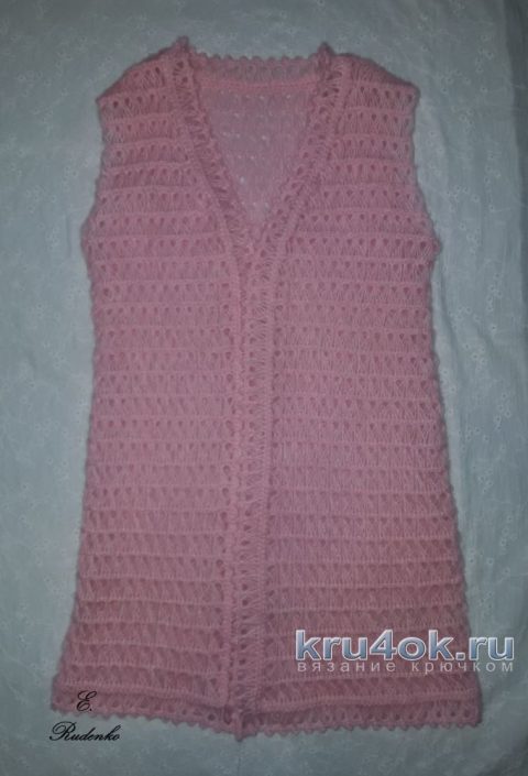 Кардиган Розовый шарм в технике Брумстик вязание и схемы вязания