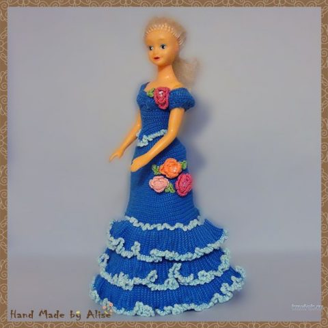Платье для Барби. Работа Alise Crochet вязание и схемы вязания