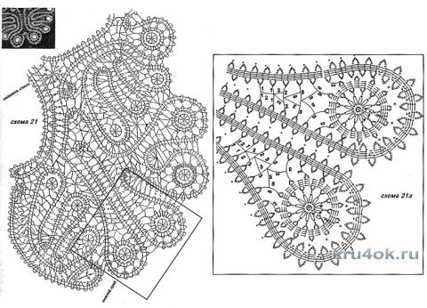 Воротник крючком, схемы