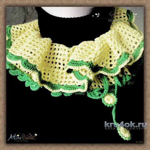 Вязаный воротник Маркиза. Работа Alise Crochet вязание и схемы вязания