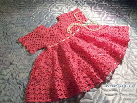 Платье для девочки 1 года. Работа Акамарал вязание и схемы вязания