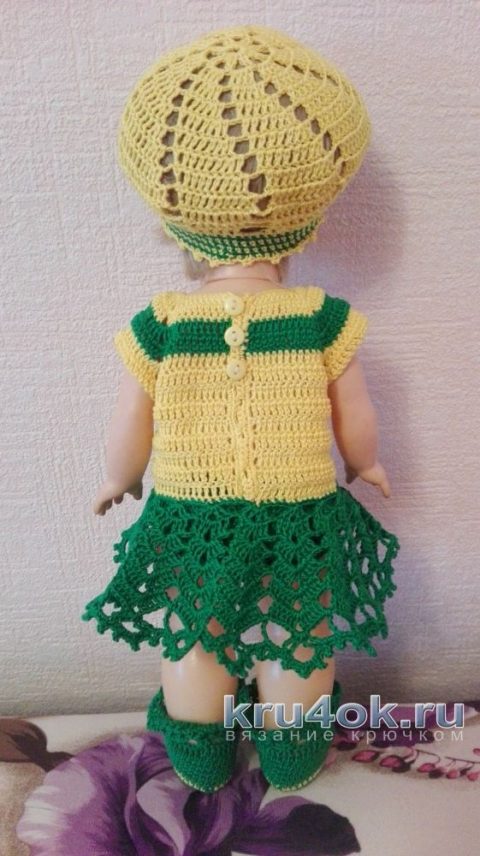 Одежда для куклы. Работа Марины Гололобовой вязание и схемы вязания