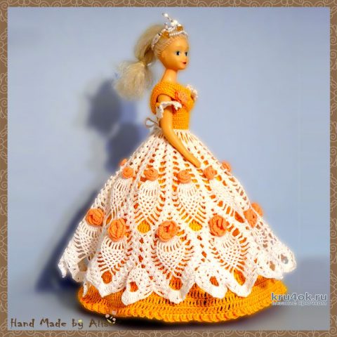 Платье для барби. Работа Alise Crochet вязание и схемы вязания