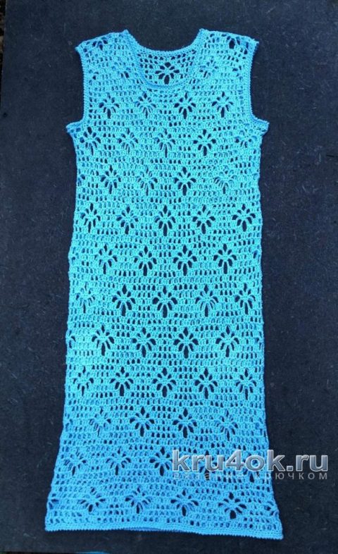 Пляжное платье крючком. Работа Людмилы Ильичевой вязание и схемы вязания