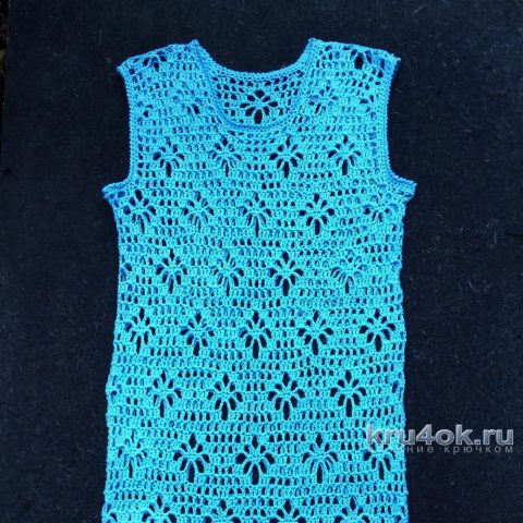 Пляжное платье крючком. Работа Людмилы Ильичевой вязание и схемы вязания