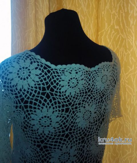 Летняя блузка - топ крючком. Работа Натали Крафт вязание и схемы вязания