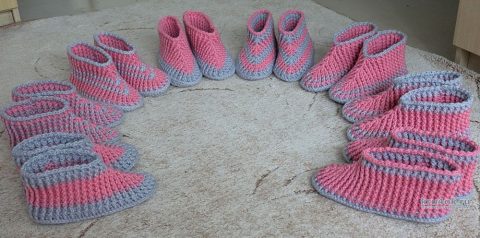Вязанные крючком носки - тапочки. Работы Светланы вязание и схемы вязания