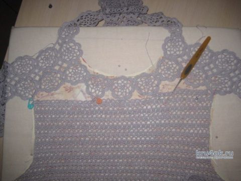 Ажурная кофточка крючком. Работа Зинаиды вязание и схемы вязания