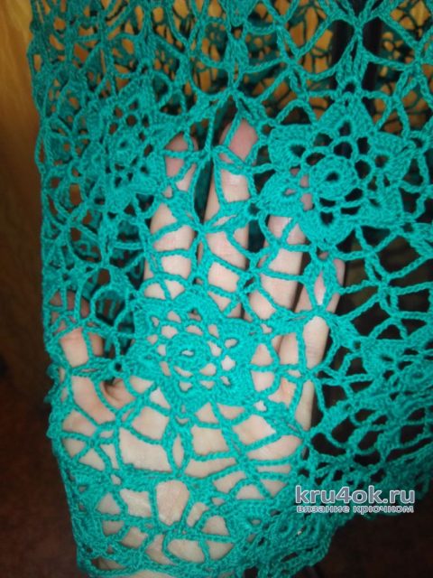 Пляжное платье Изумрудная фея. Работа Натали Крафт вязание и схемы вязания