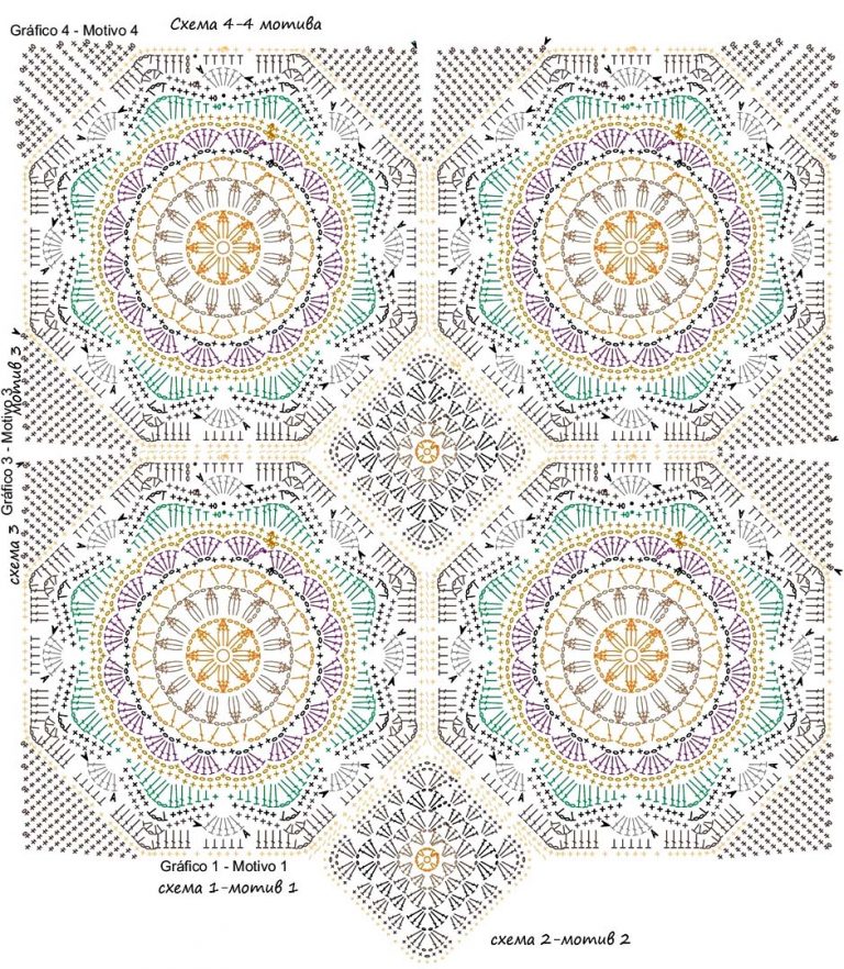 Схемы вязания крючком ковров
