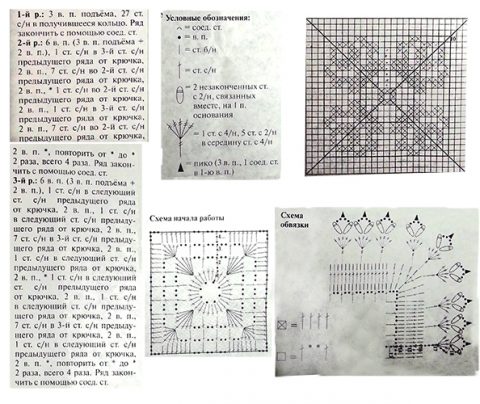 схемы вязания салфетки крючком