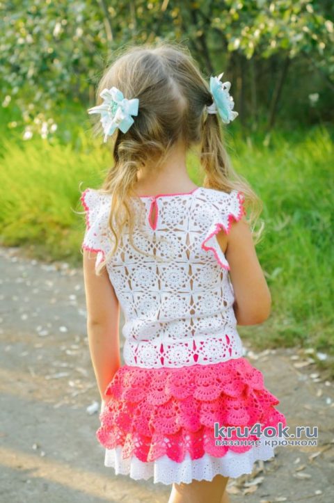 Комплект для девочки: юбка и топ. Работа AlenaVerkhovod вязание и схемы вязания