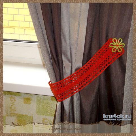 Вязаные подхваты для штор. Работа Alise Crochet вязание и схемы вязания