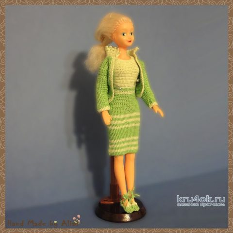 Вязаный костюм для Барби. Работа Alise Crochet вязание и схемы вязания